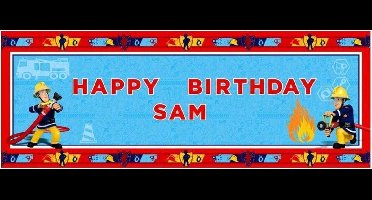 Brandweerman Sam Persoonlijke Verjaardagsbanner 120 X 45 Cm Rd/bl