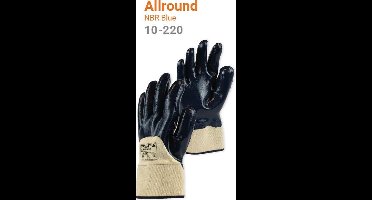 12x 12 paar - Werkhandschoenen PSP 10-220 Allround NBR, Ademende rug, Donker Blauw (per doos van 12x 12 paar), maat 10