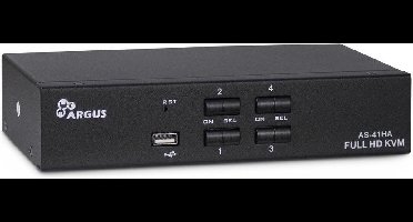Inter-Tech AS-41HA HDMI KVM-switch Zwart