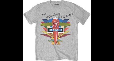 The Rolling Stones - Retro US Tour 1975 Heren T-shirt - XL - Grijs