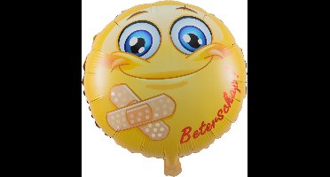 Smiley 'Beterschap!' Folieballon - 45cm