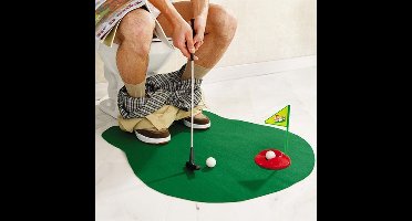 MikaMax Potty Putter - Toilet Golfspel met Mat, Club, Ballen en "Do not Disturb" Bordje