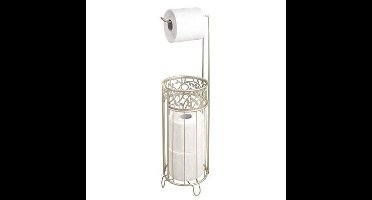 toiletpapierhouder rose-goud en verdeler in metaal zachte messing/brons vrijstaande toiletbutler