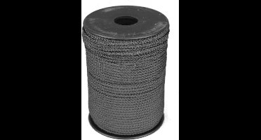 100 mtr - Touw - Zwart - 3mm - Gevlochten Koord