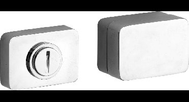 Toiletgarnituur - Chroom gepolijst - Messing - M&T - M&T Minimal rechthoekig, glans chroom, 47x33x12mm