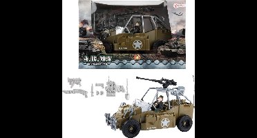 Army Militair Speelgoedauto Met Speelfiguur + 3acc