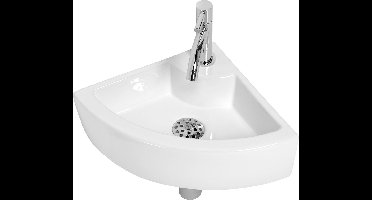 Plieger Miami Fonteinset – Fonteinset Hoek – Fonteinset Toilet – Keramiek – Incl. Kraan & Sifon - Wit