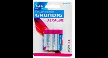 Grundig - Grundig AAA Batterijen Alkaline 4 Stuks 950mah