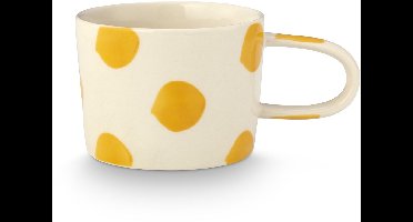 VT Wonen Mok met stippen – Geel – 350 ml – Keramiek – Glazuur