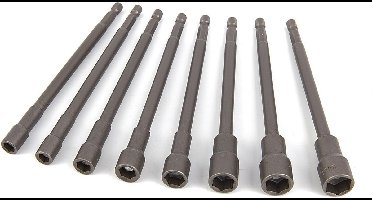 8 Delige Extra Lange 150 mm. Magnetische Dopsleutelset met HEX opname