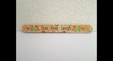 Jean Products - Nagelvijl - live love laugh - Beige - 17,8 cm lang - 2 cm breed - 4 mm dik - 1 nagelvijl in een hoesje