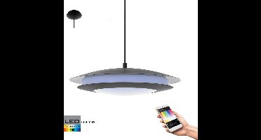 EGLO Connect Moneva-C - Hanglamp - Wit en gekleurd licht - Ø485- Zwart - Wit