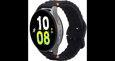 Just in Case horlogebandje geschikt voor Samsung Galaxy Watch Bandje (ActiveFlex) - Smartwatchbandjes - Universeel bandje geschikt voor Samsung Galaxy Watch 7 / Watch 6 / Watch 5 / Watch 4 / Watch FE - Zwart