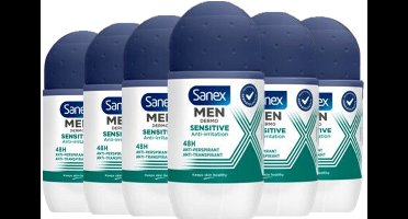 Sanex Deo Roller Men - Dermo Sensitive 48H - 6 x 50 ml - Voordeelverpakking