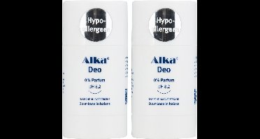 Alka® Deo 2x 75ml - 0% Parfum - Hypoallergeen Basische Deo pH 8,2 - Vegan & Natuurlijke en Gezonde Deodorant - 0% Aluminium - Deodorant Stick - Unisex