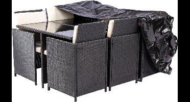 MaxxGarden Tuinset beschermhoes - 242x162x100cm (HxBxL) - Waterdicht - 8+1 - Zwart