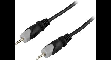 DELTACO MM-170 Audiokabel 2,5mm naar 2,5mm Stereo Jack, 0.5m - Zwart