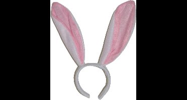 Diadeem konijn wit roze