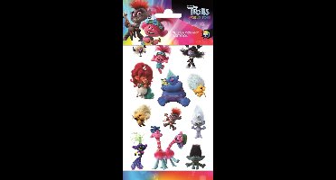 Trolls Tattoos - Tijdelijke Tattoo - Body Glitter - Plak Tattoos - Nep Tattoo - Fake Tattoo - Kinderen - 1 Vel met 12 tattoos