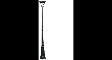 Solar buitenlamp lantaarnpaal 'London' - 225 cm hoog - Met bewegingssensor - 200 lumen - IP44 - Lantaarn op zonne-energie - Zwart