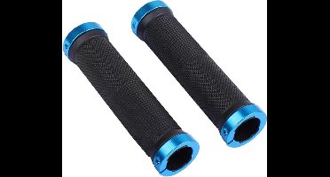 MTB Cycling handvatten 130mm - met lock bevestiging - rubberen grip - blauw
