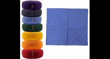 Meditatiemat hoes blauw 5e chakra - 65x65x5 - Katoen - Blauw - Biologisch