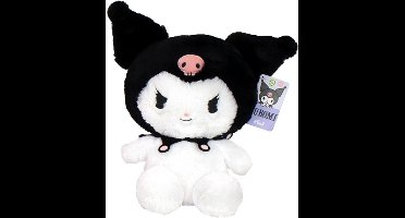 Kuromi (Zwart) Hello Kitty Fluffy Pluche Knuffel 35 cm - Speelgoed Knuffels voor Kinderen Meisjes - Kat Cat Kitten Plush Toy