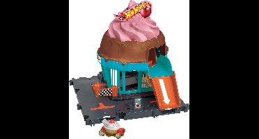 Hot Wheels City Centrum Speelset - Ice Crream Swirl - Hot Wheels Baandeel - Hot Wheels Uitbreiding