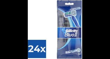 Gillette Blue II - 5 stuks - Wegwerpscheermesjes - Voordeelverpakking 24 stuks