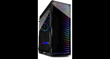 Inter-Tech X-908 Infini2 | Infinity Mirror | Tower Case | USB-C | Zwart