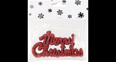 Cosy @ Home Kersthangers - 6x - rood - kunststof - 10 cm - kerstversiering / Kerstornamenten