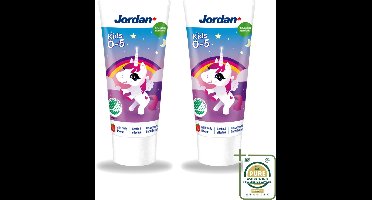 2 x Jordan - Kids - Tandpasta - 0-5 jaar - Milde fruitsmaak - 50 ml - Tandpasta Voor Kinderen - Tandpasta 0-5 Jaar - Melkgebit Bescherming - Kindertandpasta - Fluoride 1450 Ppm