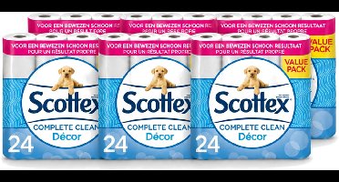6 x Scottex - Toiletpapier - 2-laags - 24 Rollen - Voordeelverpakking - 6 stuks