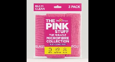 The Pink Stuff Microvezel schoonmaak doek roze (3 stuks)