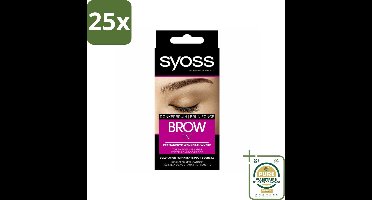 25 x SYOSS - Brow Tint Donkerbruin - Wenkbrauwverf - Langdurige Kleur - Tot 10 Toepassingen - Grootverpakking - Wenkbrauwverf - Permanente Wenkbrauwverf - Donkerbruine Wenkbrauwverf - Langdurige Kleur - Grijze Haren Verbergen