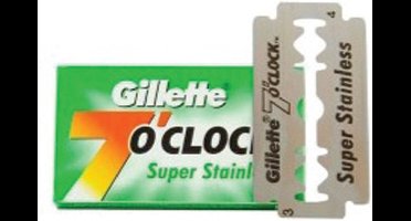 Gillette - 7 O'clock Super - Stainless Double Edge Blades (5 st) -Scheermesjes - Double edge blades