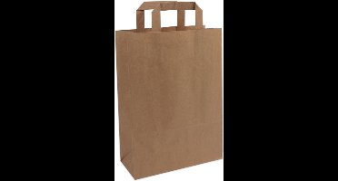 Cadeautasjes met platte handgreep, budget tassen bruin, 22x10x31cm (250 stuks)