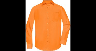 James and Nicholson Blouse Heren Met Lange Mouw - Overhemd Heren - Koningsdag - Oranje Shirt - Oranje Kleding - Orangefit - (Oranje Maat S)