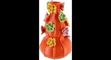 FLOWER ORANGE VASE BUBBELS 19X31CM