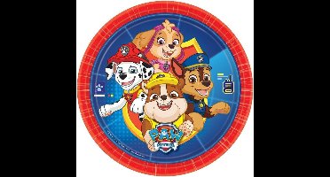 16x stuks Paw Patrol thema feest borden 23 cm - Kinderverjaardag/kinderfeestje Paw Patrol thema borden