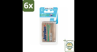Jordan Tandenstokers Double Ended Regular 100 stuks per verpakking - Voordeelverpakking - 6 stuks - Tanden reinigen - Tandplak verwijderen