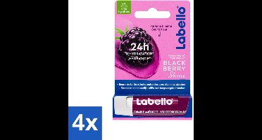 4 x Labello – Lippenbalsem – Blackberry Shine – Lippenbalsem – Shea Boter & Jojoba Olie – 5,5 ml - Lippenbalsem - Hydratatie - Glans - Voeding - Shea Boter