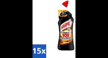 15 x Harpic PowerPlus - Toiletreiniger - Gel - Original - 750 ml - Toiletreiniger - Toilet Reinigen - Kalk Verwijderen - Urinevlek Verwijderen - Bacteriën Bestrijden