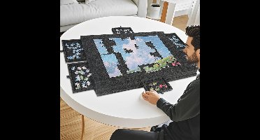 Opvouwbare Puzzelbord voor 1000 Stukjes, Antislip Vilt Puzzelmat, Verstelbaar Kantelontwerp, Dik Puzzelbord met Standaard, Draagbaar