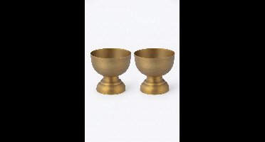 vtwonen - Coupes - Goud - Metaal - Set van 2 - 7 cm