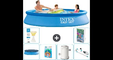 Intex Rond Opblaasbaar Easy Set Zwembad - 305 x 61 cm - Blauw - Inclusief Afdekzeil - Speelgoed - Zwembadfilterpomp - Stofzuiger - 7-delig