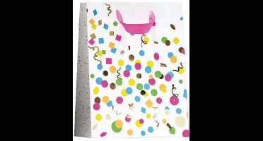 Papieren cadeau tas M Party Neon