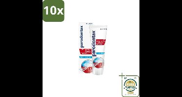 10 x Parodontax - Tandpasta - Active Repair Tandvlees - Fresh Mint - 75 ml - Grootverpakking - Tandvlees Herstel - Bloedend Tandvlees - Gezwollen Tandvlees - Tandplak Verwijderen - Fluoride Tandpasta
