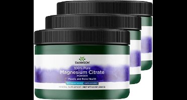 Swanson | Magnesium Citraat | 3 stuks | 3 x 244 gram