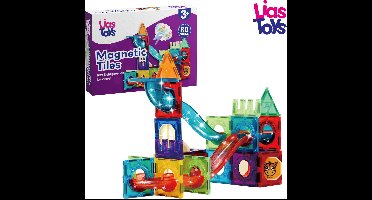 LiasToys® - Magnetisch speelgoed - Magnetische blokken - Magnetic tiles - 80stuks - Knikkerbaan - Montessori speelgoed - Magnetische Bouwstenen - Lichtgevende knikkers